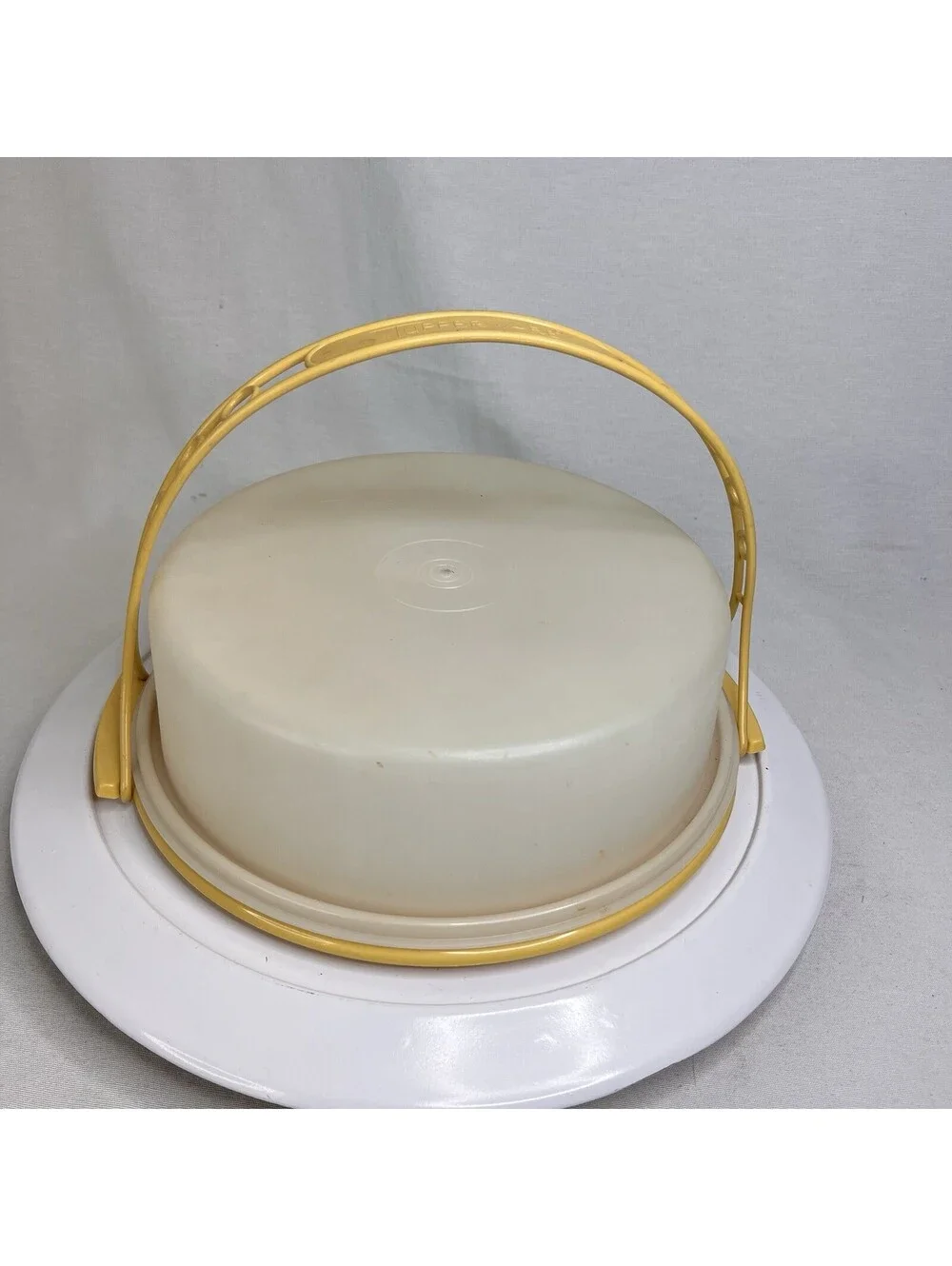 Vtg Tupperware Cake Pie Holder Taker Keeper Carrier 719 720 624 Harvest Gold